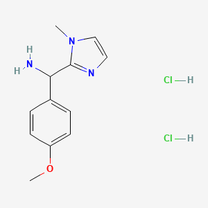 molecular formula C12H17Cl2N3O B2557689 (4-methoxyphenyl)(1-methyl-1H-imidazol-2-yl)methanamine dihydrochloride CAS No. 2138187-32-1