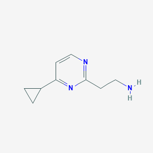 molecular formula C9H13N3 B2557691 2-(4-环丙基嘧啶-2-基)-乙胺 CAS No. 944899-15-4