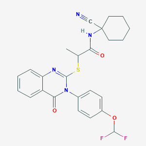 N-(1-cyanocyclohexyl)-2-[3-[4-(difluoromethoxy)phenyl]-4-oxoquinazolin-2-yl]sulfanylpropanamide