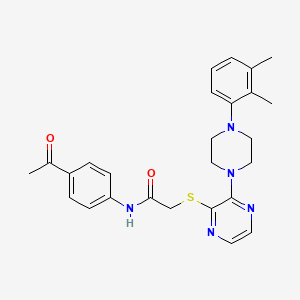 molecular formula C26H29N5O2S B2557696 N-(4-acetylphenyl)-2-({3-[4-(2,3-dimethylphenyl)piperazin-1-yl]pyrazin-2-yl}sulfanyl)acetamide CAS No. 1030099-92-3