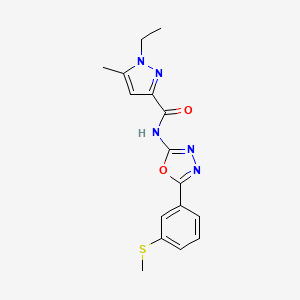 1-ethyl-5-methyl-N-(5-(3-(methylthio)phenyl)-1,3,4-oxadiazol-2-yl)-1H-pyrazole-3-carboxamide