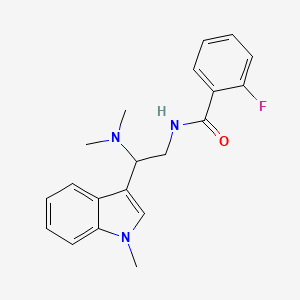N-(2-(dimethylamino)-2-(1-methyl-1H-indol-3-yl)ethyl)-2-fluorobenzamide