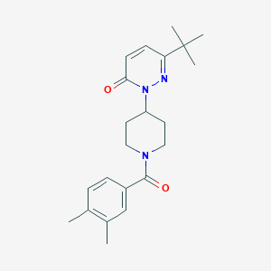 molecular formula C22H29N3O2 B2557708 6-Tert-butyl-2-[1-(3,4-dimethylbenzoyl)piperidin-4-yl]pyridazin-3-one CAS No. 2320214-75-1