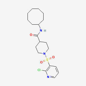 molecular formula C19H28ClN3O3S B2557709 1-(2-chloropyridin-3-yl)sulfonyl-N-cyclooctylpiperidine-4-carboxamide CAS No. 1111577-29-7