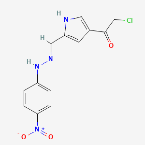 molecular formula C13H11ClN4O3 B2557713 4-(2-chloroacetyl)-1H-pyrrole-2-carbaldehyde N-(4-nitrophenyl)hydrazone CAS No. 866142-87-2