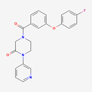 4-[3-(4-Fluorophenoxy)benzoyl]-1-(pyridin-3-yl)piperazin-2-one