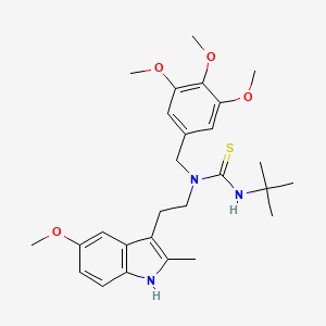 3-(tert-butyl)-1-(2-(5-methoxy-2-methyl-1H-indol-3-yl)ethyl)-1-(3,4,5-trimethoxybenzyl)thiourea