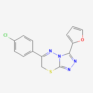 6-(4-chlorophenyl)-3-(furan-2-yl)-7H-[1,2,4]triazolo[3,4-b][1,3,4]thiadiazine