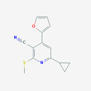 molecular formula C14H12N2OS B255773 6-Cyclopropyl-4-furan-2-yl-2-methylsulfanyl-nicotinonitrile 