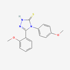 molecular formula C16H15N3O2S B2557736 5-(2-methoxyphenyl)-4-(4-methoxyphenyl)-4H-1,2,4-triazole-3-thiol CAS No. 483283-17-6