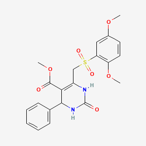 molecular formula C21H22N2O7S B2557738 6-(((2,5-ジメトキシフェニル)スルホニル)メチル)-2-オキソ-4-フェニル-1,2,3,4-テトラヒドロピリミジン-5-カルボン酸メチル CAS No. 899723-49-0