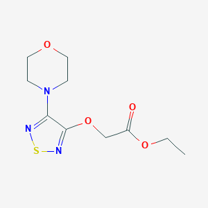 molecular formula C10H15N3O4S B255774 Ethyl 2-(4-morpholin-4-yl-1,2,5-thiadiazol-3-yloxy)acetate 