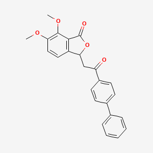 3-(2-([1,1'-biphenyl]-4-yl)-2-oxoethyl)-6,7-dimethoxyisobenzofuran-1(3H)-one