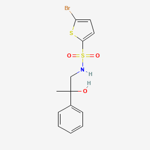 molecular formula C13H14BrNO3S2 B2557746 5-bromo-N-(2-hydroxy-2-phenylpropyl)thiophene-2-sulfonamide CAS No. 1351621-70-9