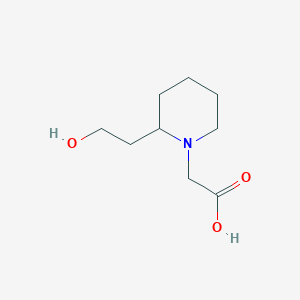 molecular formula C9H17NO3 B2557756 2-[2-(2-Hydroxyethyl)piperidin-1-yl]acetic acid CAS No. 1041525-89-6