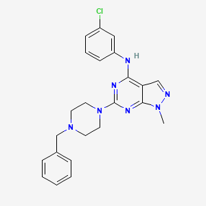 molecular formula C23H24ClN7 B2557760 6-(4-benzylpiperazin-1-yl)-N-(3-chlorophenyl)-1-methyl-1H-pyrazolo[3,4-d]pyrimidin-4-amine CAS No. 878064-52-9