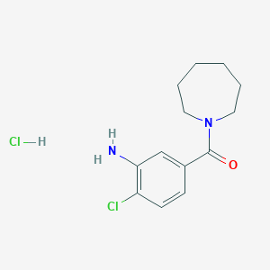 molecular formula C13H18Cl2N2O B2557761 (3-Amino-4-chlorophenyl)(azepan-1-yl)methanone hydrochloride CAS No. 1401319-16-1