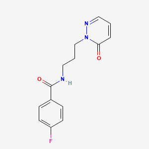 molecular formula C14H14FN3O2 B2557768 4-fluoro-N-(3-(6-oxopyridazin-1(6H)-yl)propyl)benzamide CAS No. 1170398-27-2