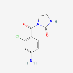 molecular formula C10H10ClN3O2 B2557776 1-(4-Amino-2-clorobenzoil)imidazolidin-2-ona CAS No. 1401319-42-3