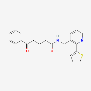 5-oxo-5-phenyl-N-((2-(thiophen-2-yl)pyridin-3-yl)methyl)pentanamide