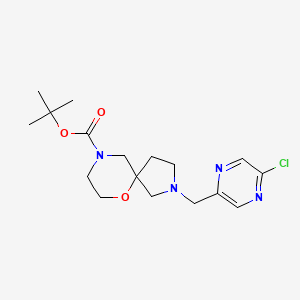 molecular formula C17H25ClN4O3 B2557786 Tert-butyl 2-[(5-chloropyrazin-2-yl)methyl]-6-oxa-2,9-diazaspiro[4.5]decane-9-carboxylate CAS No. 2378501-69-8