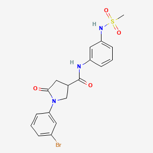 1-(3-bromophenyl)-N-(3-(methylsulfonamido)phenyl)-5-oxopyrrolidine-3-carboxamide