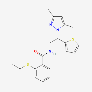 N-(2-(3,5-dimethyl-1H-pyrazol-1-yl)-2-(thiophen-2-yl)ethyl)-2-(ethylthio)benzamide