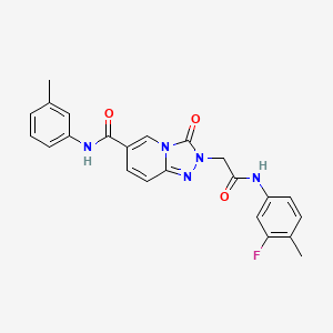 2-(2-((3-fluoro-4-methylphenyl)amino)-2-oxoethyl)-3-oxo-N-(m-tolyl)-2,3-dihydro-[1,2,4]triazolo[4,3-a]pyridine-6-carboxamide