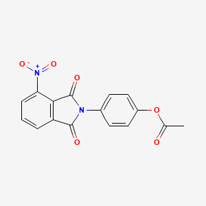 molecular formula C16H10N2O6 B2557817 4-(4-Nitro-1,3-dioxoisoindolin-2-yl)phenyl acetate CAS No. 313258-78-5