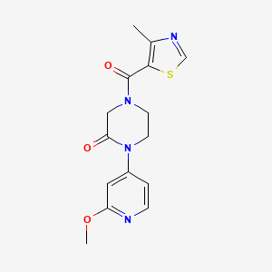 1-(2-Methoxypyridin-4-yl)-4-(4-methyl-1,3-thiazole-5-carbonyl)piperazin-2-one