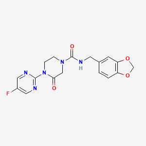 N-(1,3-Benzodioxol-5-ylmethyl)-4-(5-fluoropyrimidin-2-yl)-3-oxopiperazine-1-carboxamide