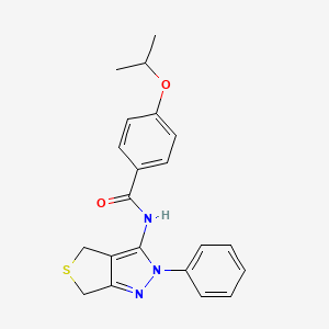 molecular formula C21H21N3O2S B2557821 4-异丙氧基-N-(2-苯基-4,6-二氢-2H-噻吩并[3,4-c]吡唑-3-基)苯甲酰胺 CAS No. 476458-00-1
