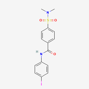 molecular formula C15H15IN2O3S B2557827 4-(dimethylsulfamoyl)-N-(4-iodophenyl)benzamide CAS No. 299952-36-6