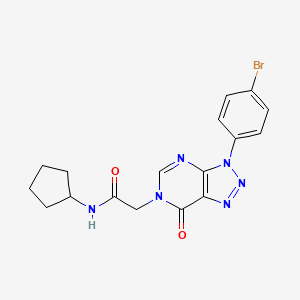 molecular formula C17H17BrN6O2 B2557829 2-(3-(4-溴苯基)-7-氧代-3H-[1,2,3]三唑并[4,5-d]嘧啶-6(7H)-基)-N-环戊基乙酰胺 CAS No. 893919-57-8