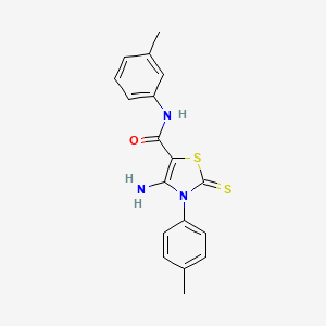 4-amino-2-thioxo-N-(m-tolyl)-3-(p-tolyl)-2,3-dihydrothiazole-5-carboxamide