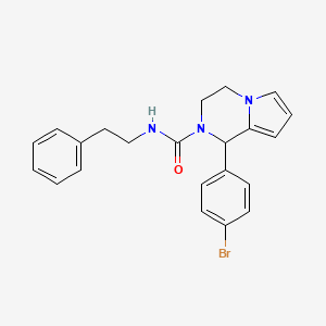 molecular formula C22H22BrN3O B2557833 1-(4-bromophényl)-N-(2-phényléthyl)-1H,2H,3H,4H-pyrrolo[1,2-a]pyrazine-2-carboxamide CAS No. 899960-12-4