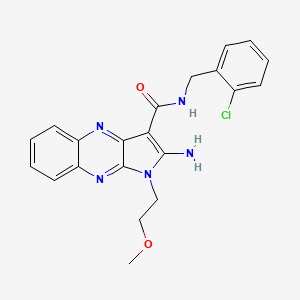 molecular formula C21H20ClN5O2 B2557834 2-amino-N-(2-chlorobenzyl)-1-(2-methoxyethyl)-1H-pyrrolo[2,3-b]quinoxaline-3-carboxamide CAS No. 836638-75-6