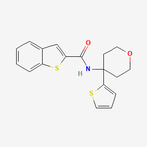 N-(4-(thiophen-2-yl)tetrahydro-2H-pyran-4-yl)benzo[b]thiophene-2-carboxamide