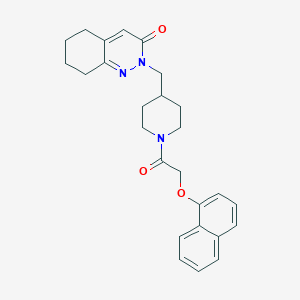 molecular formula C26H29N3O3 B2557837 2-[[1-(2-Naphthalen-1-yloxyacetyl)piperidin-4-yl]methyl]-5,6,7,8-tetrahydrocinnolin-3-one CAS No. 2319719-63-4