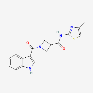 molecular formula C17H16N4O2S B2557839 1-(1H-indole-3-carbonyl)-N-(4-methylthiazol-2-yl)azetidine-3-carboxamide CAS No. 1448051-62-4