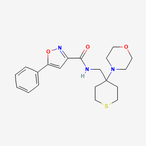 N-[(4-Morpholin-4-ylthian-4-yl)methyl]-5-phenyl-1,2-oxazole-3-carboxamide