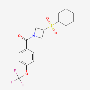molecular formula C17H20F3NO4S B2557848 (3-(Cyclohexylsulfonyl)azetidin-1-yl)(4-(trifluoromethoxy)phenyl)methanone CAS No. 1797303-77-5
