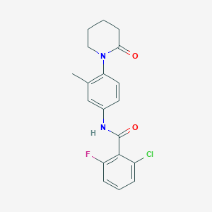molecular formula C19H18ClFN2O2 B2557852 2-chloro-6-fluoro-N-(3-methyl-4-(2-oxopiperidin-1-yl)phenyl)benzamide CAS No. 922978-52-7
