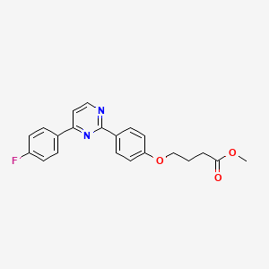 molecular formula C21H19FN2O3 B2557853 Methyl 4-{4-[4-(4-fluorophenyl)-2-pyrimidinyl]phenoxy}butanoate CAS No. 477856-81-8
