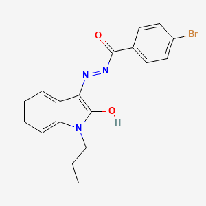 (Z)-4-bromo-N'-(2-oxo-1-propylindolin-3-ylidene)benzohydrazide