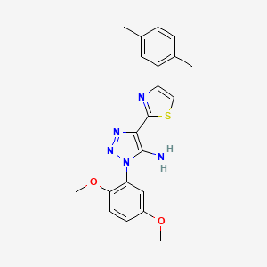 molecular formula C21H21N5O2S B2557858 1-(2,5-二甲氧基苯基)-4-[4-(2,5-二甲基苯基)-1,3-噻唑-2-基]-1H-1,2,3-三唑-5-胺 CAS No. 1251632-42-4