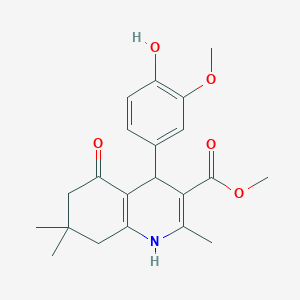 molecular formula C21H25NO5 B255786 Methyl 4-(4-hydroxy-3-methoxyphenyl)-2,7,7-trimethyl-5-oxo-1,4,5,6,7,8-hexahydroquinoline-3-carboxylate 