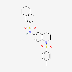 molecular formula C26H28N2O4S2 B2557860 N-(1-甲苯磺酰基-1,2,3,4-四氢喹啉-6-基)-5,6,7,8-四氢萘-2-磺酰胺 CAS No. 1005300-65-1