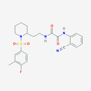 N1-(2-cyanophenyl)-N2-(2-(1-((4-fluoro-3-methylphenyl)sulfonyl)piperidin-2-yl)ethyl)oxalamide
