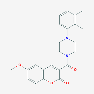 molecular formula C23H24N2O4 B2557863 3-[4-(2,3-dimethylphenyl)piperazine-1-carbonyl]-6-methoxy-2H-chromen-2-one CAS No. 868153-38-2